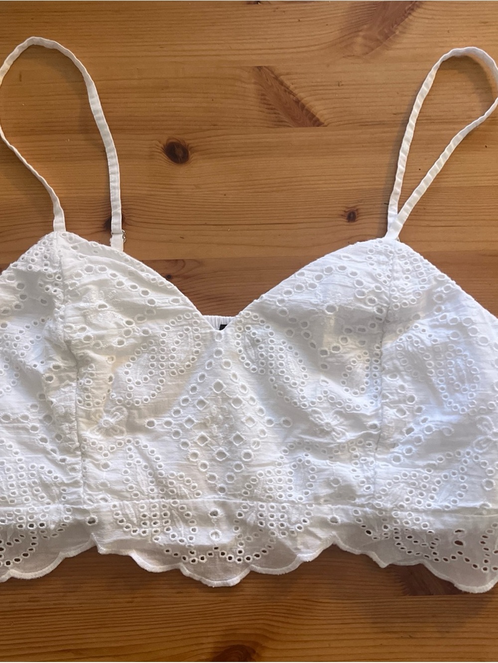 Express White Eyelet Lace Crop Bralette